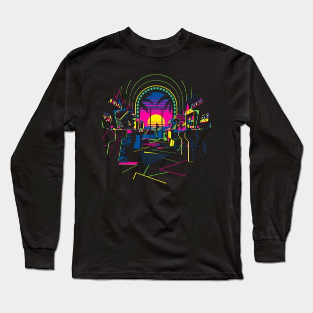 Arcade night Long Sleeve T-Shirt by javirams